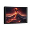 surreal volcano framed canvas black frame