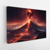 surreal volcano stretched canvas