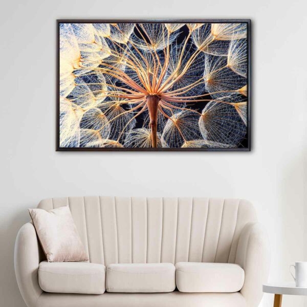 the dandelion floating frame canvas