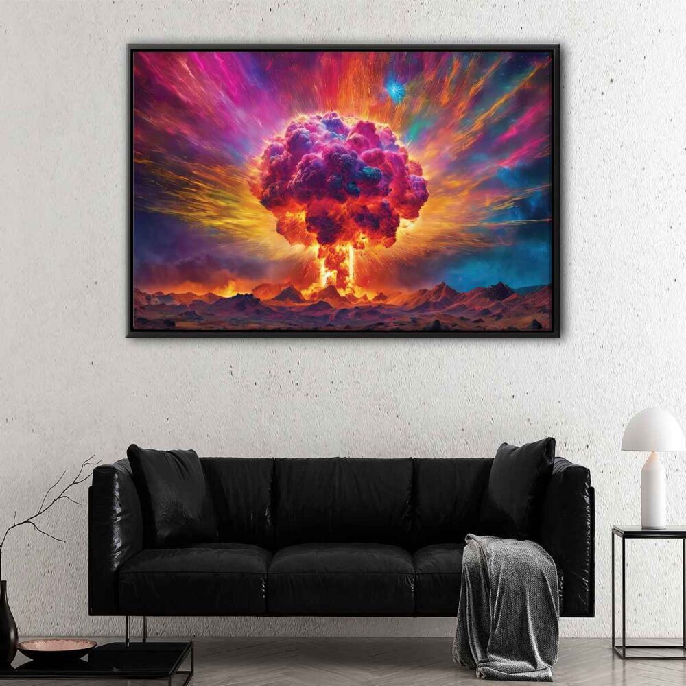 the great explosion floating frame canvas