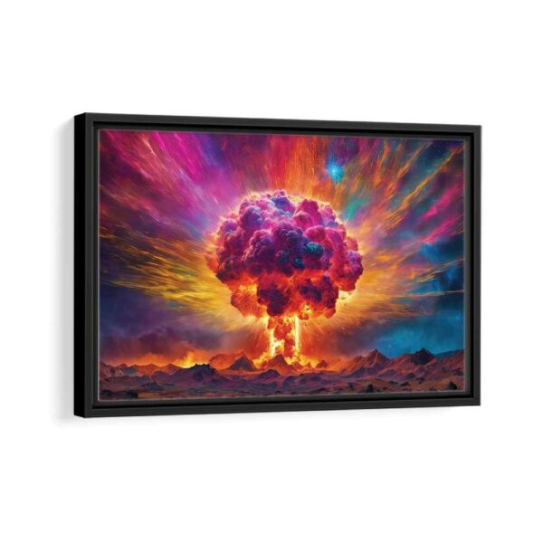 the great explosion framed canvas black frame
