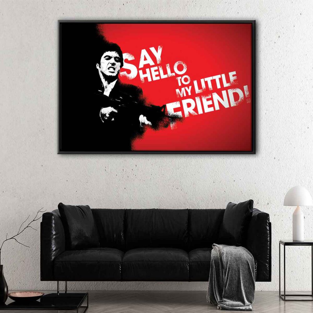 tony montana floating frame canvas