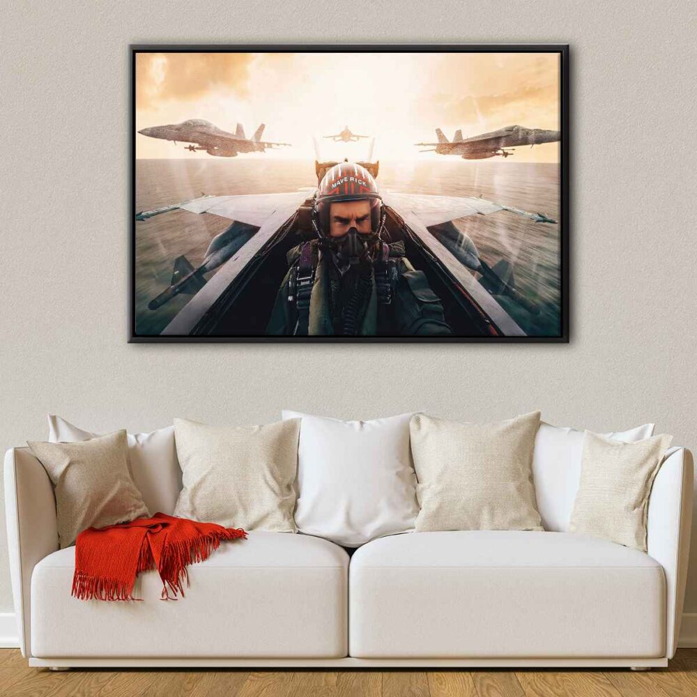 top gun maverick 1 floating frame canvas