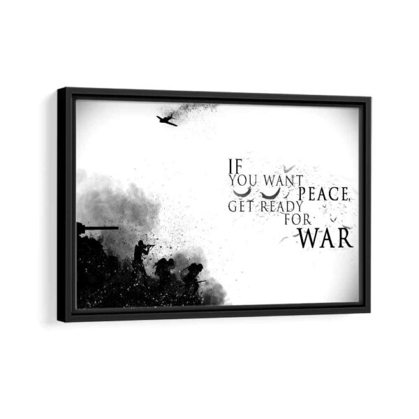 war quote framed canvas black frame