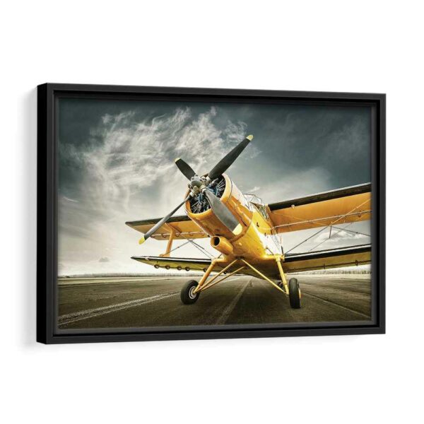 yellow aircraft framed canvas black frame