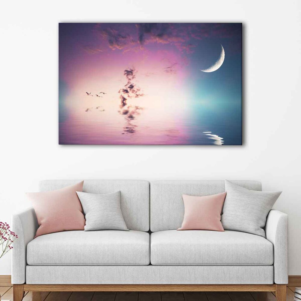 1 panels crescent moon canvas art