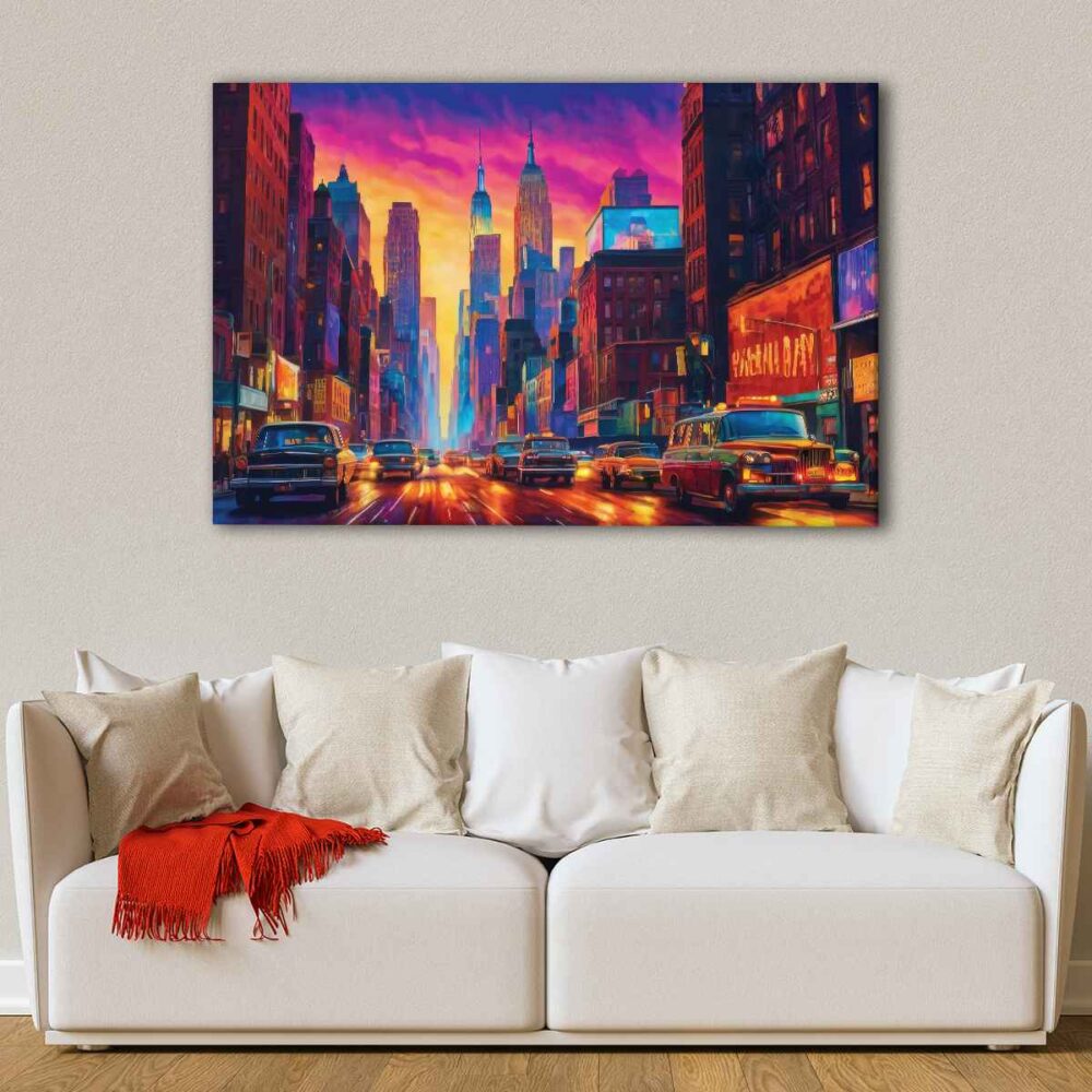 1 panels cyberpunk new york canvas art