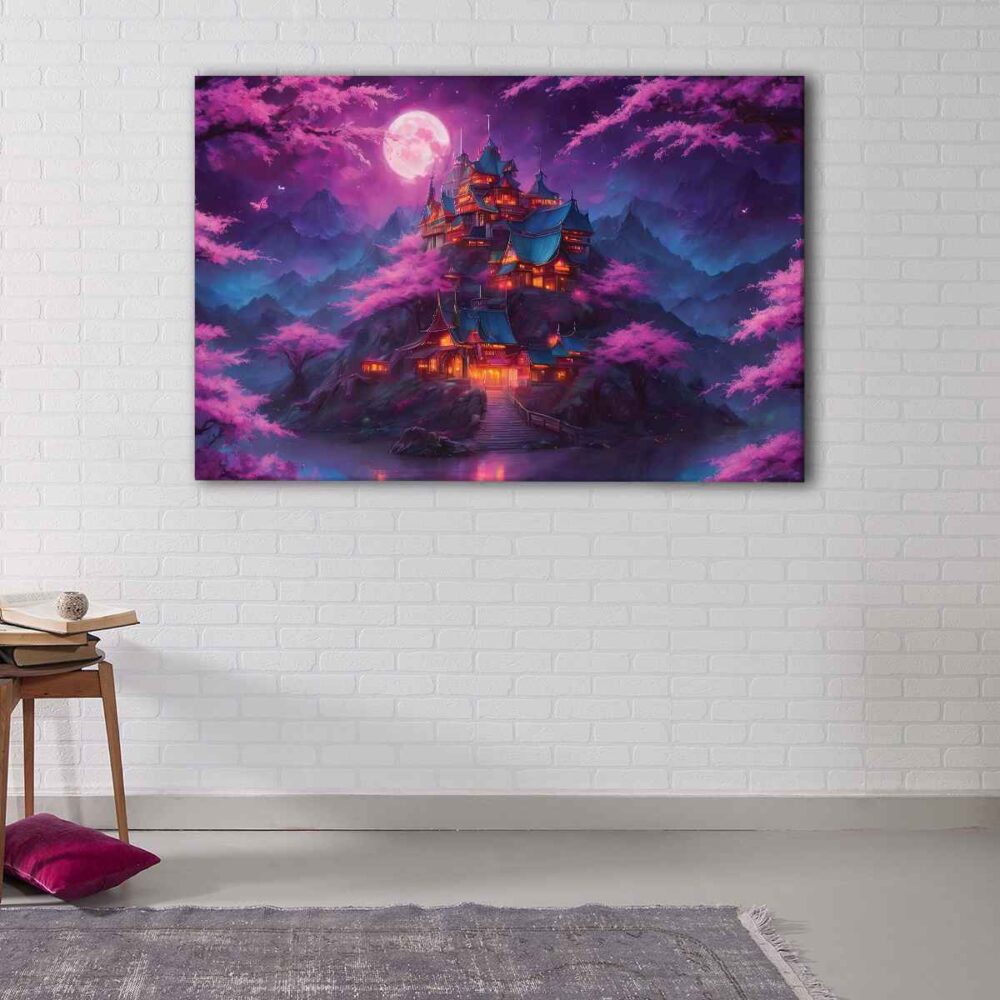 1 panels enchanted fortress canvas art