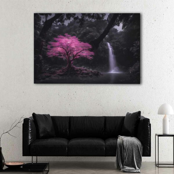 1 panels pink tree canvas art