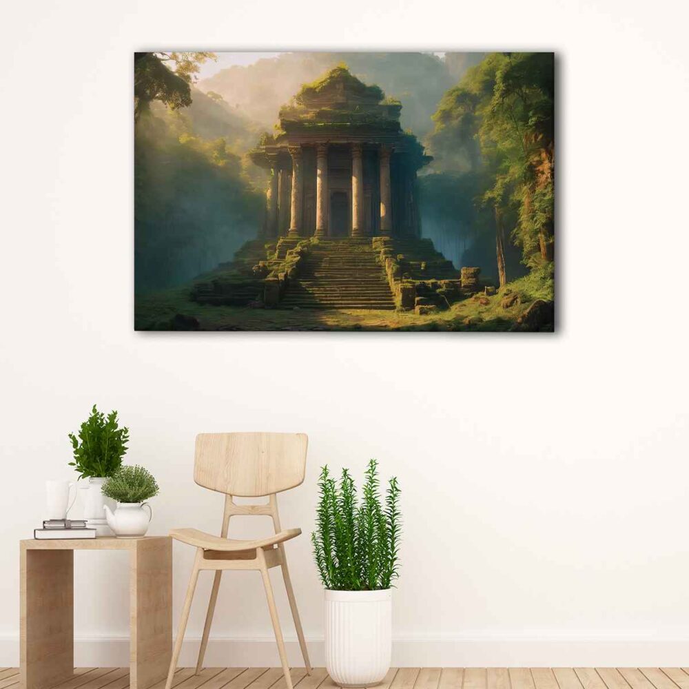 1 panels temple ruins canvas art