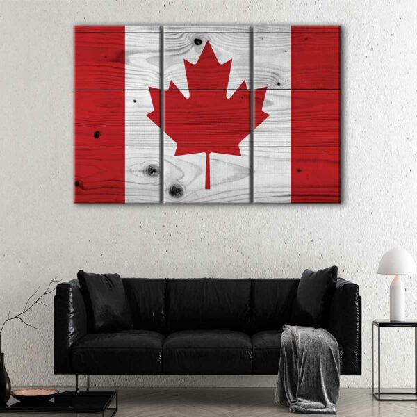 3 panels canadian flag canvas art