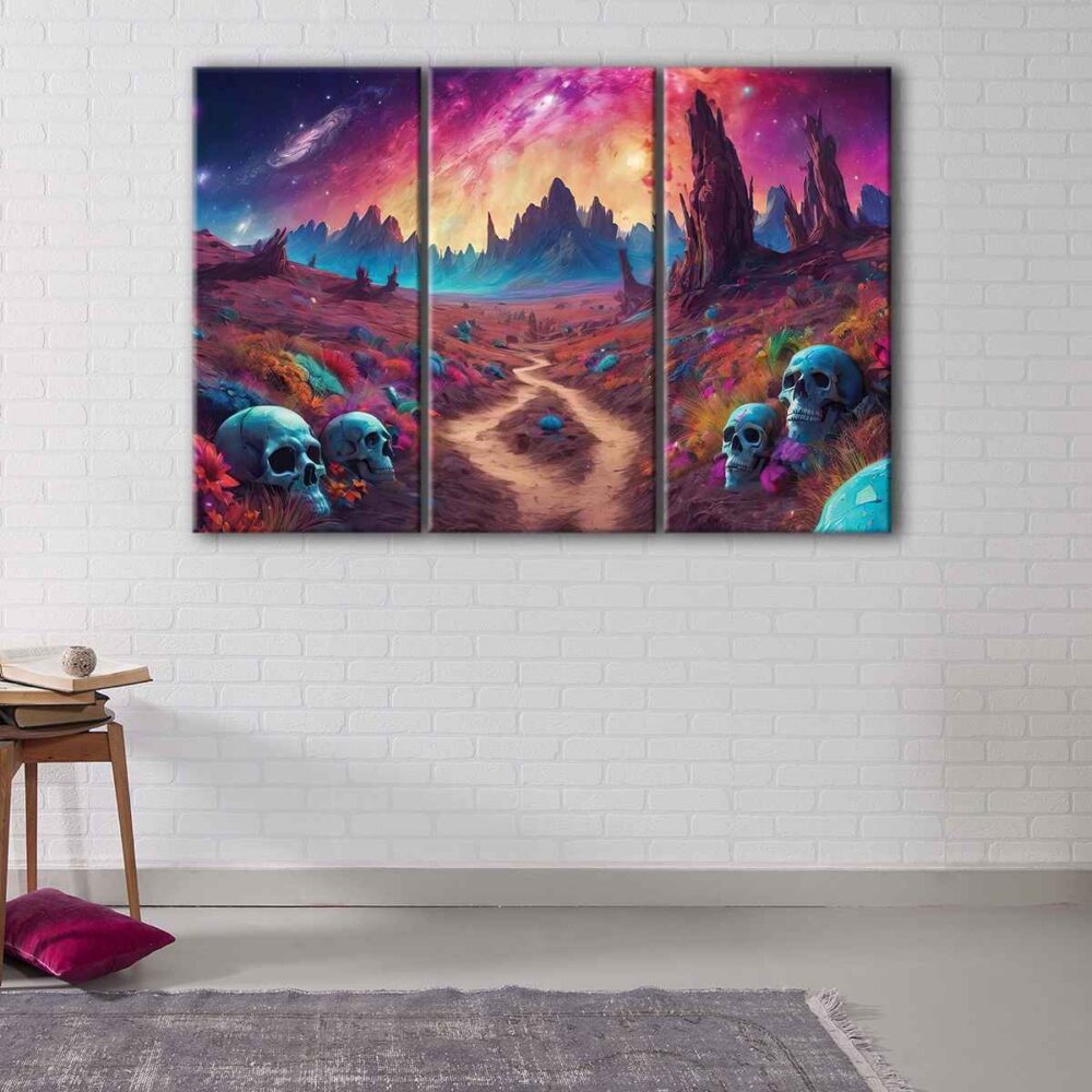 3 panels death valley canvas art