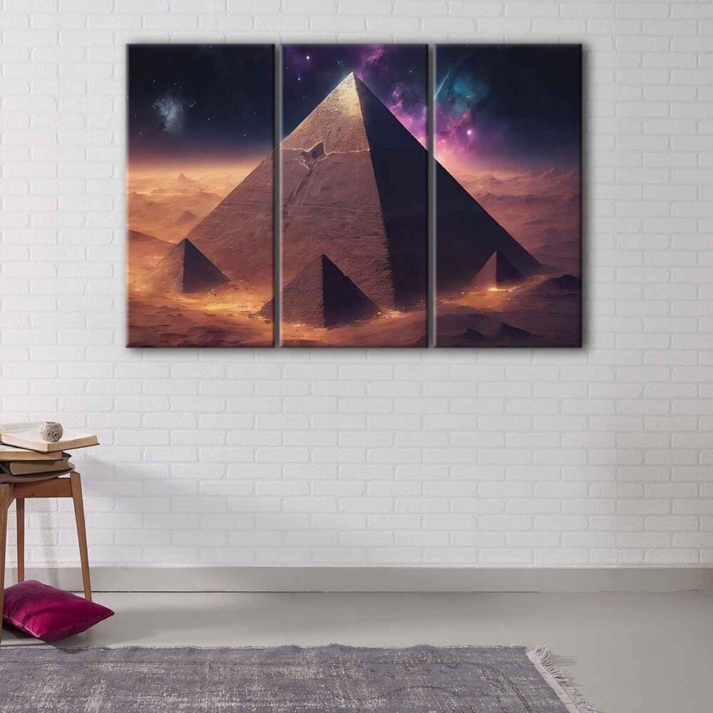 3 panels mars pyramid canvas art