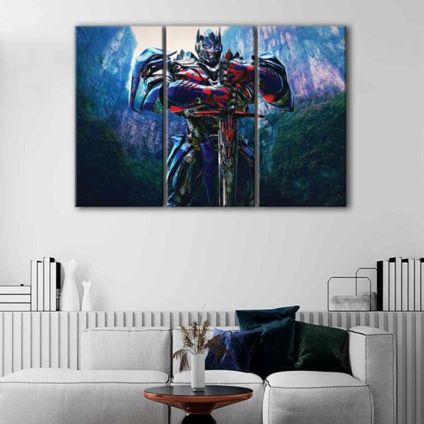 3 panels optimus prime canvas art