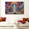 3 panels psychedelic kingdom canvas art