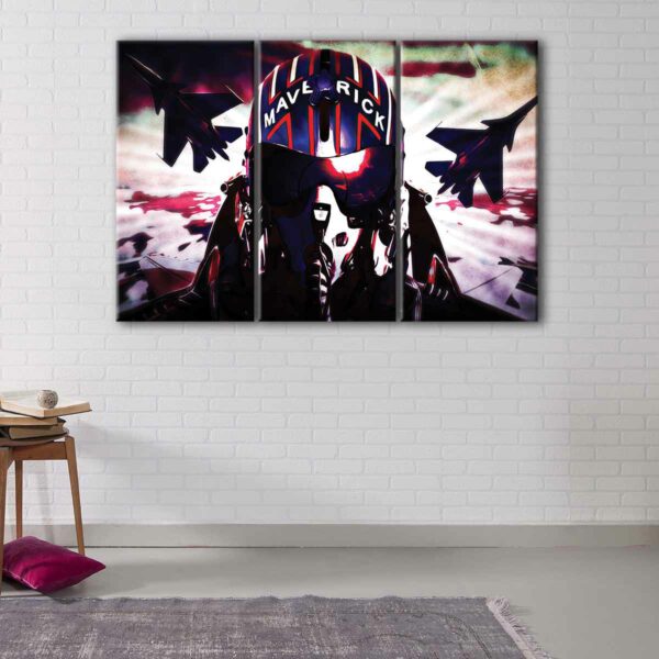 3 panels top gun patriot canvas art