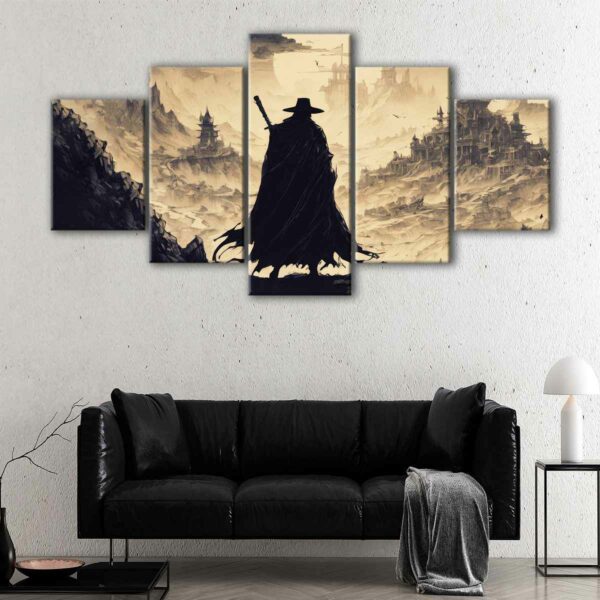 5 panels the last warrior canvas art