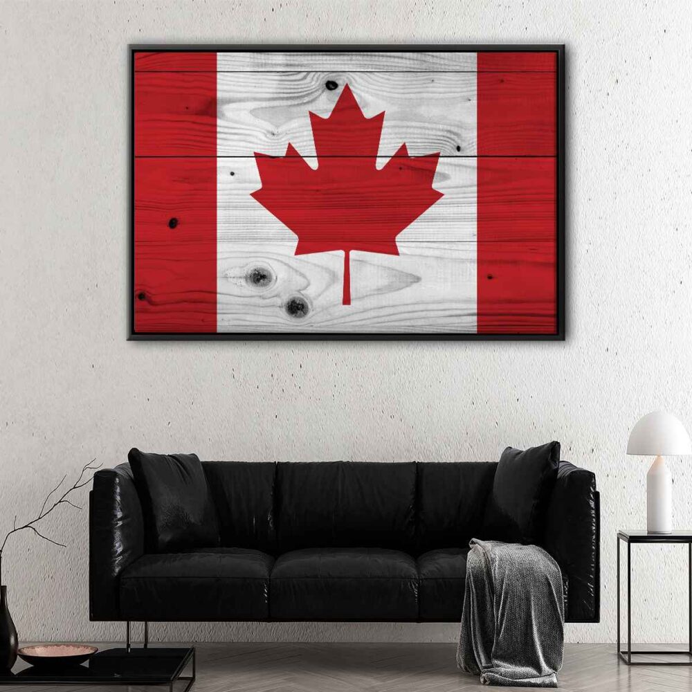 canadian flag floating frame canvas