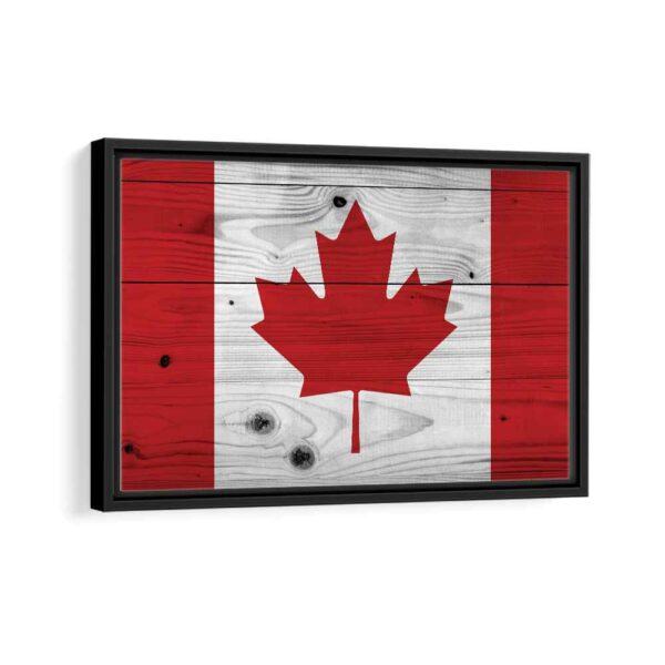 canadian flag framed canvas black frame