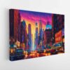 cyberpunk new york stretched canvas