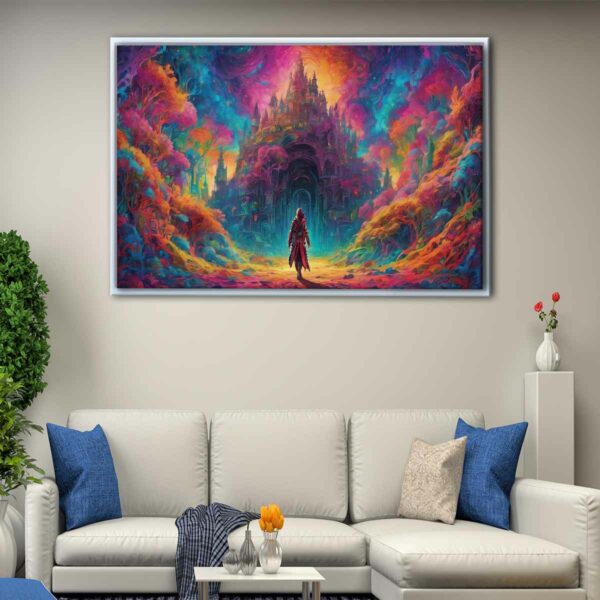 enchanted castle floating frame canvas