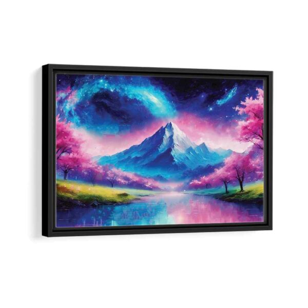 fantasy mountain framed canvas black frame