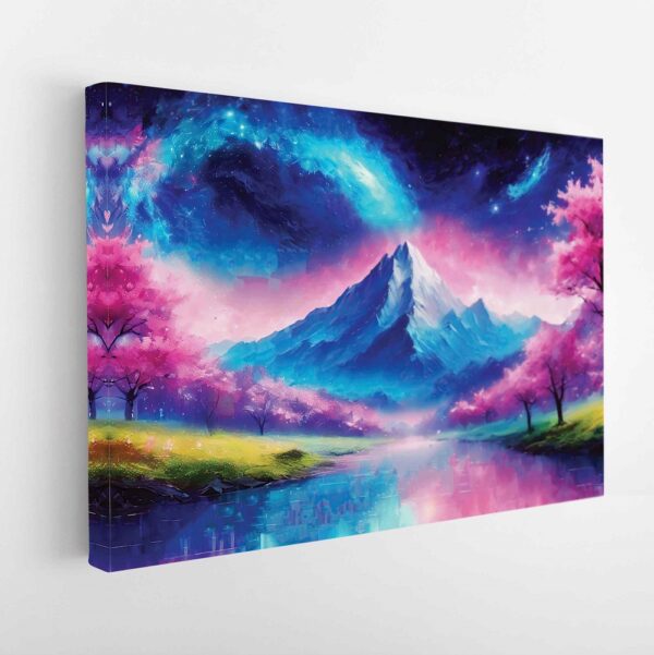 fantasy mountains stretched canvas