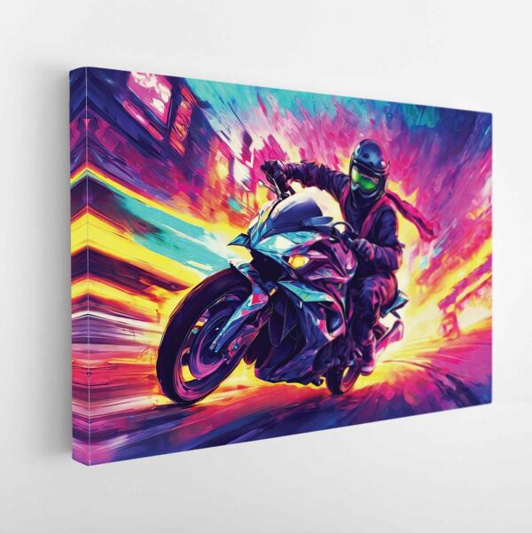  tableau sur toile imprimée motard furieux 