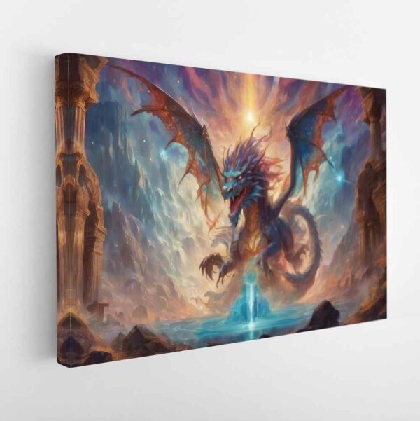  tableau sur toile imprimée dragon furieux