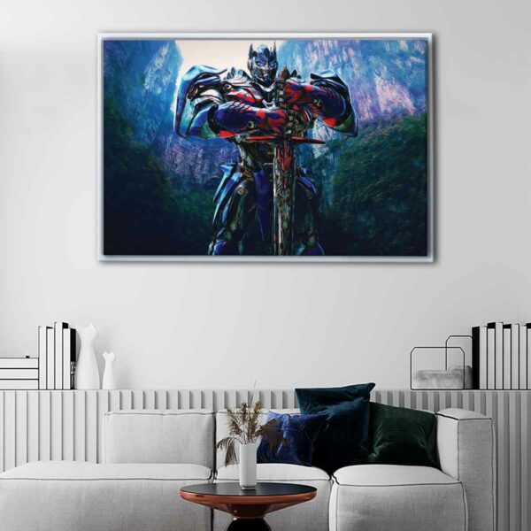 tableau optimus prime avec cadre flottant