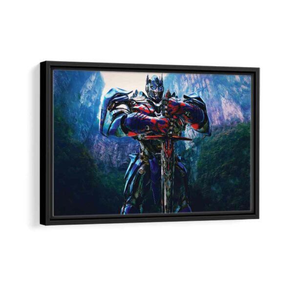 optimus prime framed canvas black frame