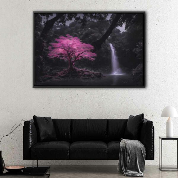 pink tree floating frame canvas