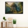 temple ruins floating frame canvas