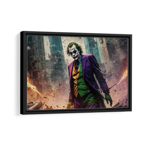 the joker mess framed canvas black frame