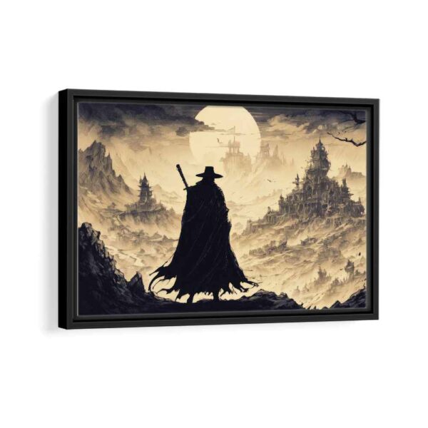 the last warrior framed canvas black frame