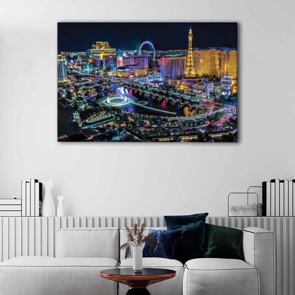 1 panels las vegas by night canvas art