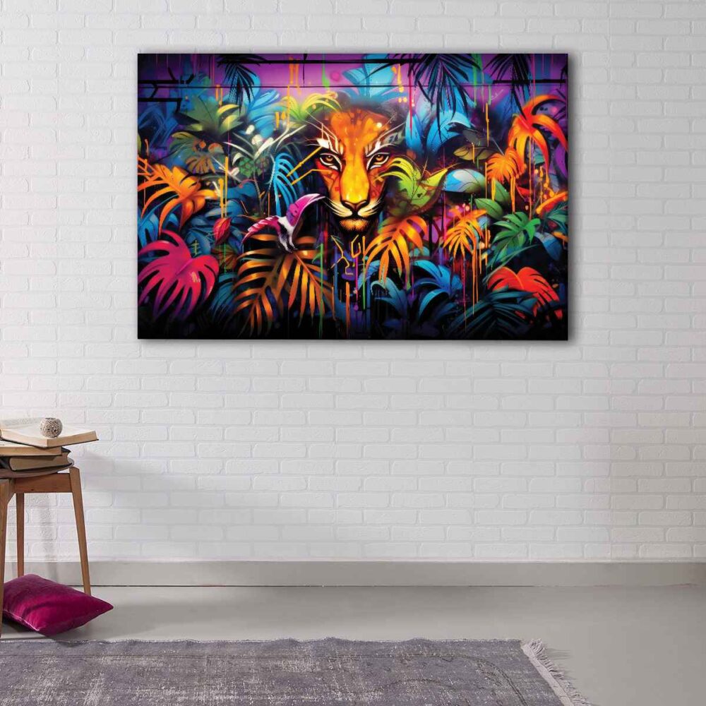 1 panels lion graffiti canvas art