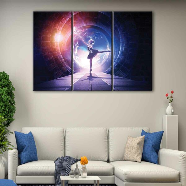 3 panels ballerina canvas art