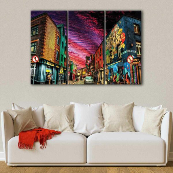 3 panels dublin graffiti canvas art