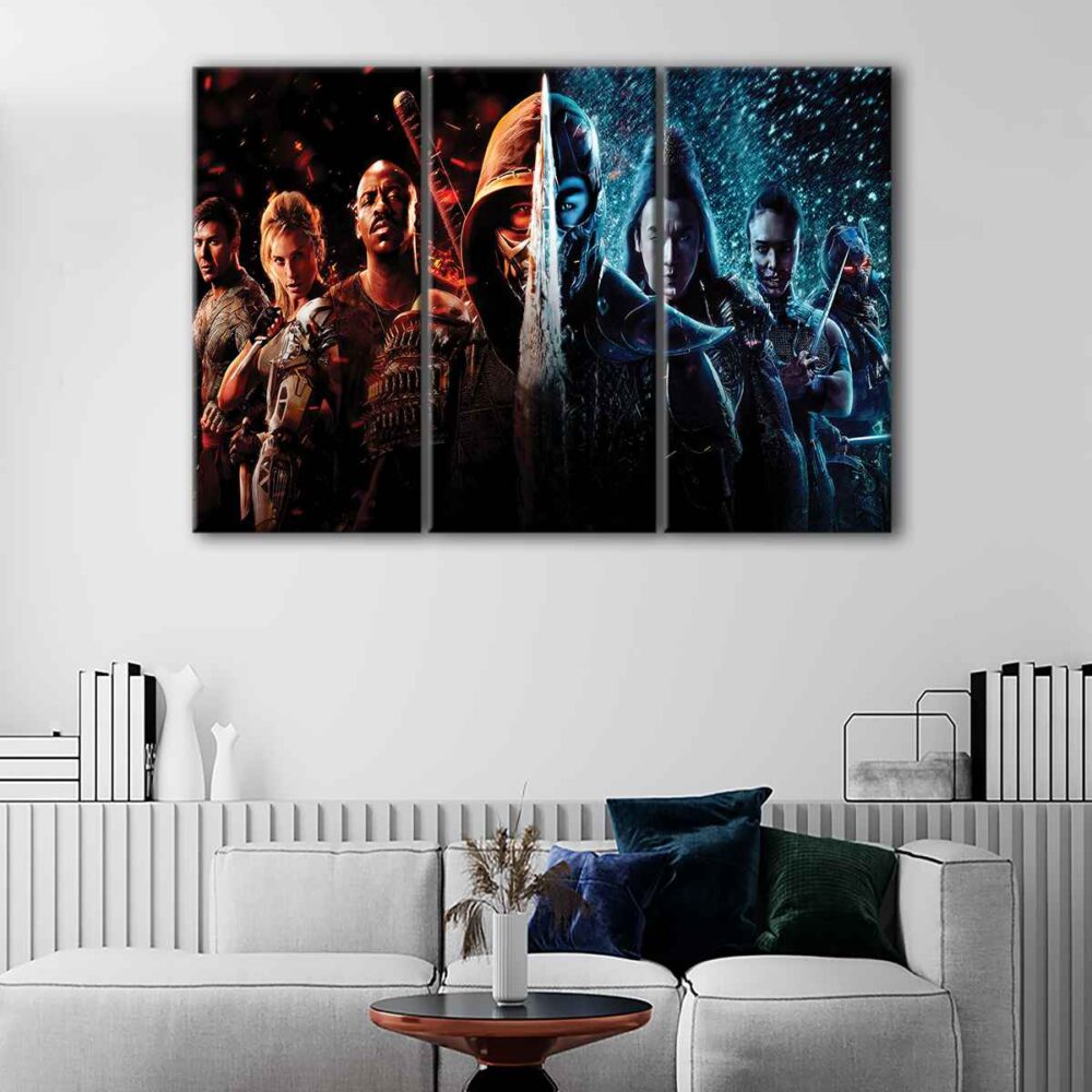 3 panels mortal kombat canvas art