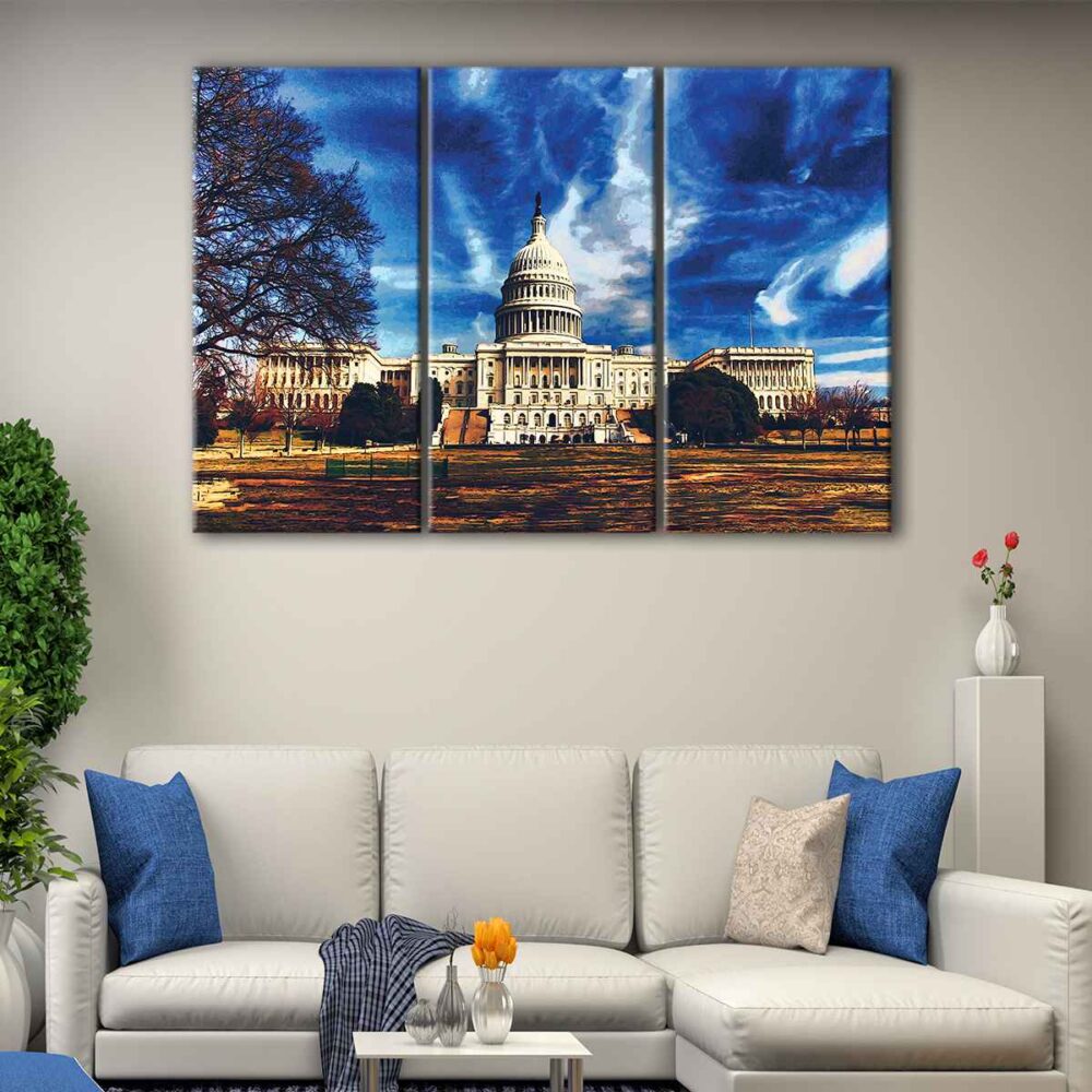 3 panels the white house canvas art