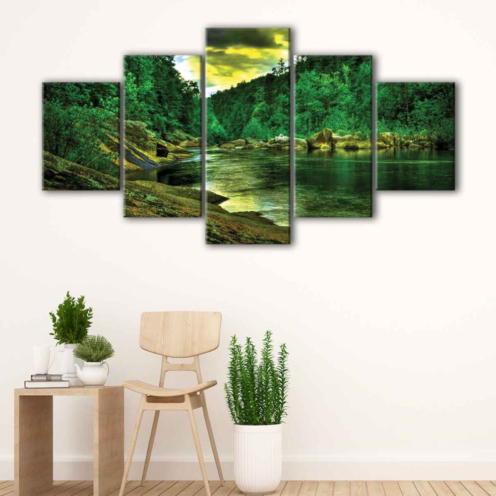 tableau forêt amazonienne 5 pièces