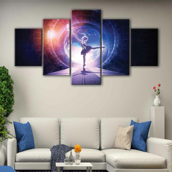 5 panels ballerina canvas art