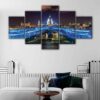 5 panels dublin at night canvas art