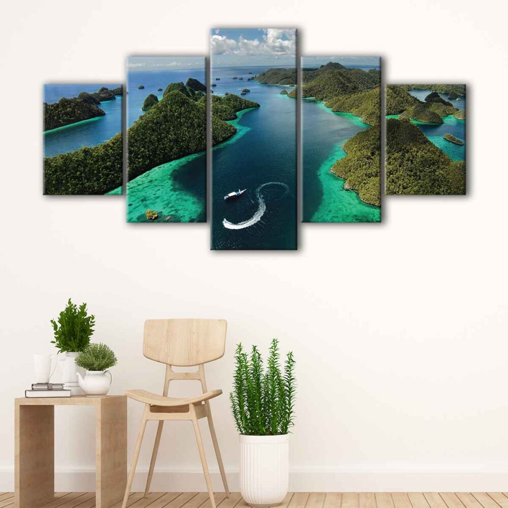 5 panels hawaii islands canvas art