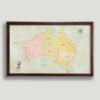 Classic push pin Australia map - Brown frame