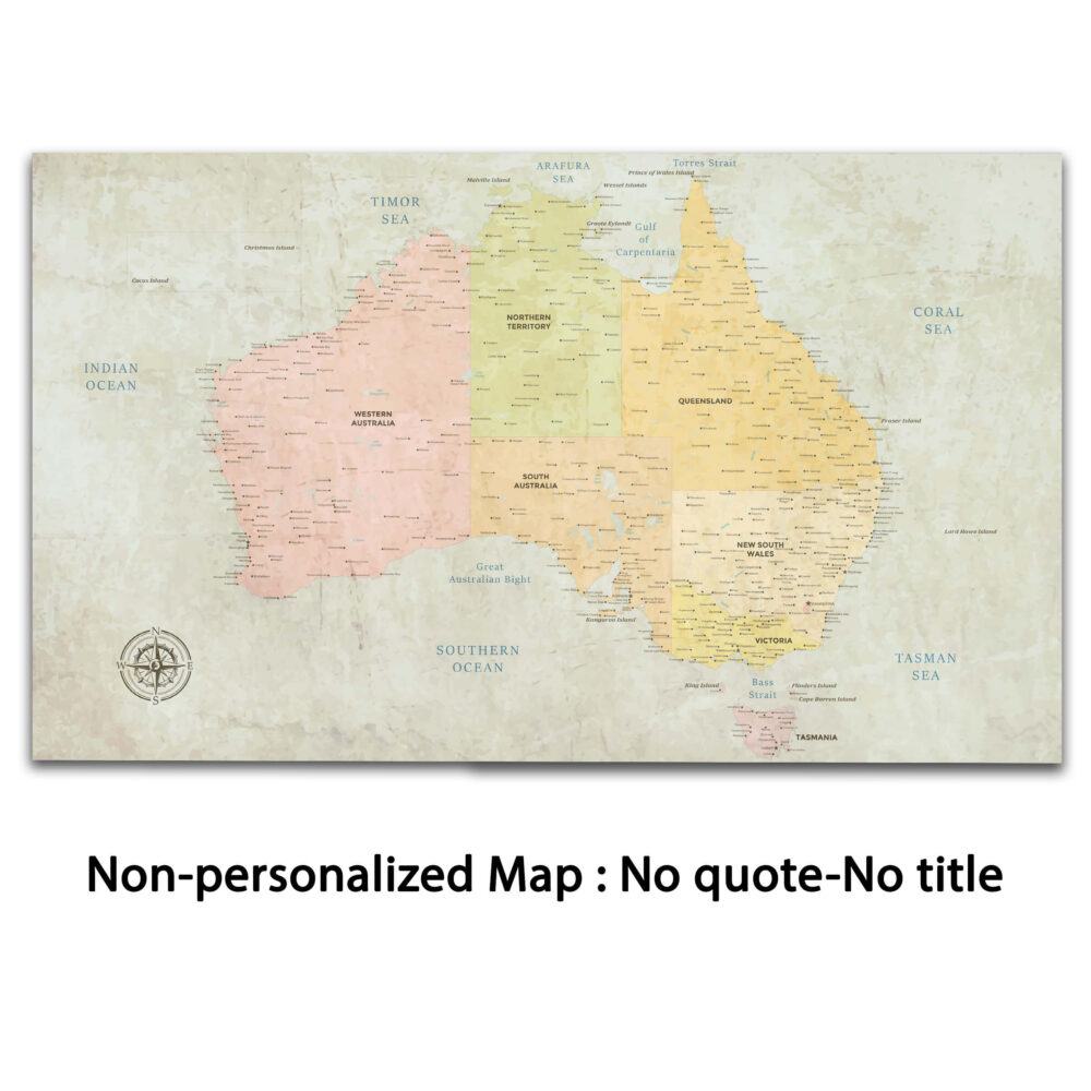 Classic push pin Australia map no quote