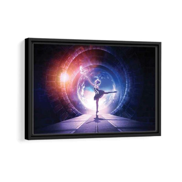 ballerina framed canvas black frame