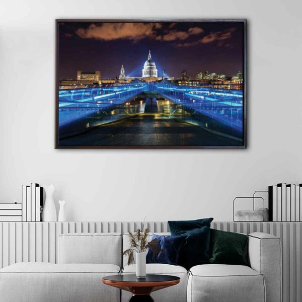 dublin at night floating frame canvas