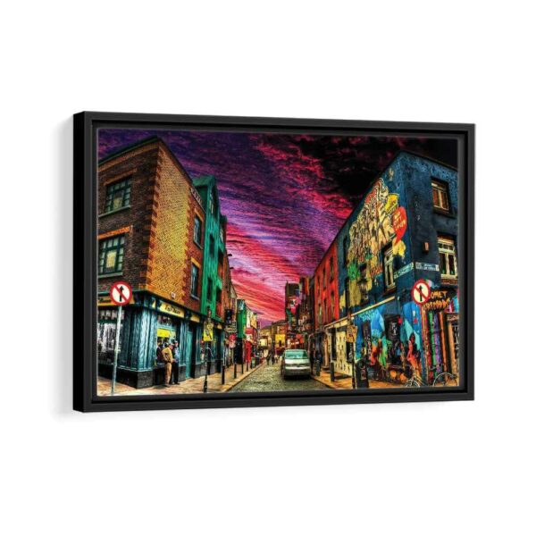 dublin graffiti framed canvas black frame